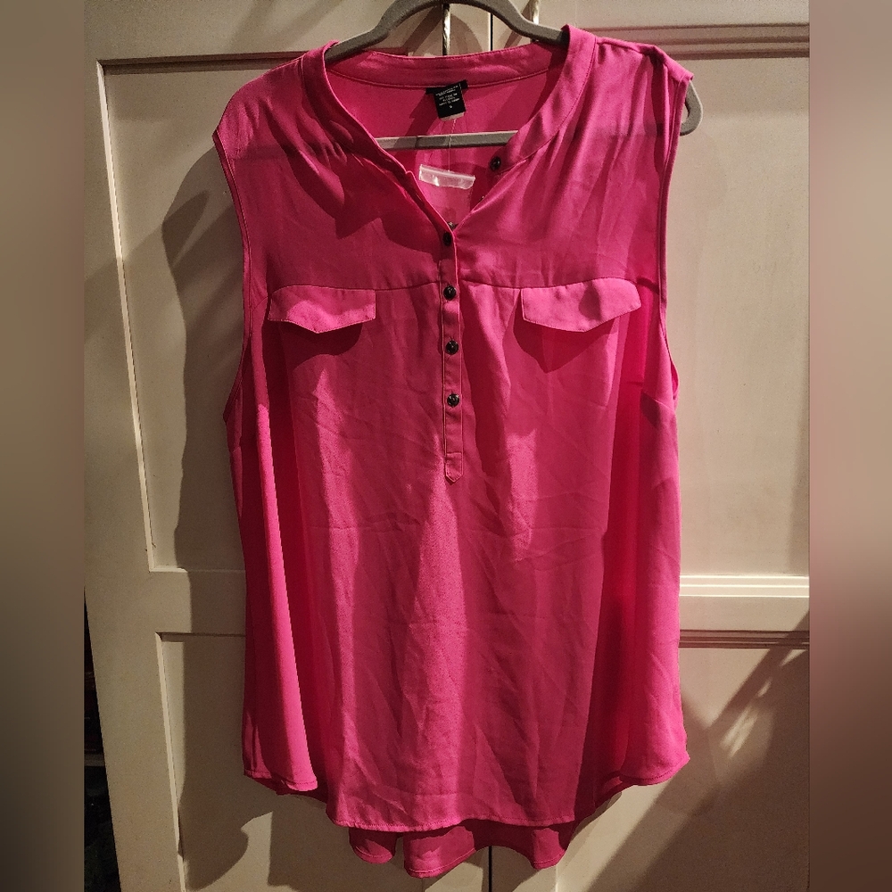 Torrid Hot Pink Sleeveless Blouse Size 2